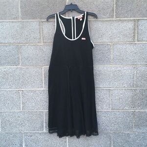Hunter x Target Swim Coverup Dress Black Mesh A-Line Drawstring Racerback Medium